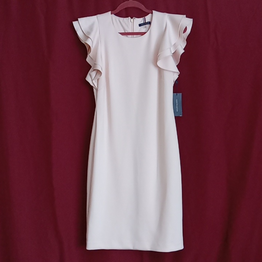 Tommy Hilfiger Soft Pink Ruffle Sleeve Dress